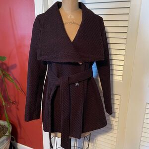 INC | INTERNATIONAL CONCEPTS | burgundy tweed jacket S